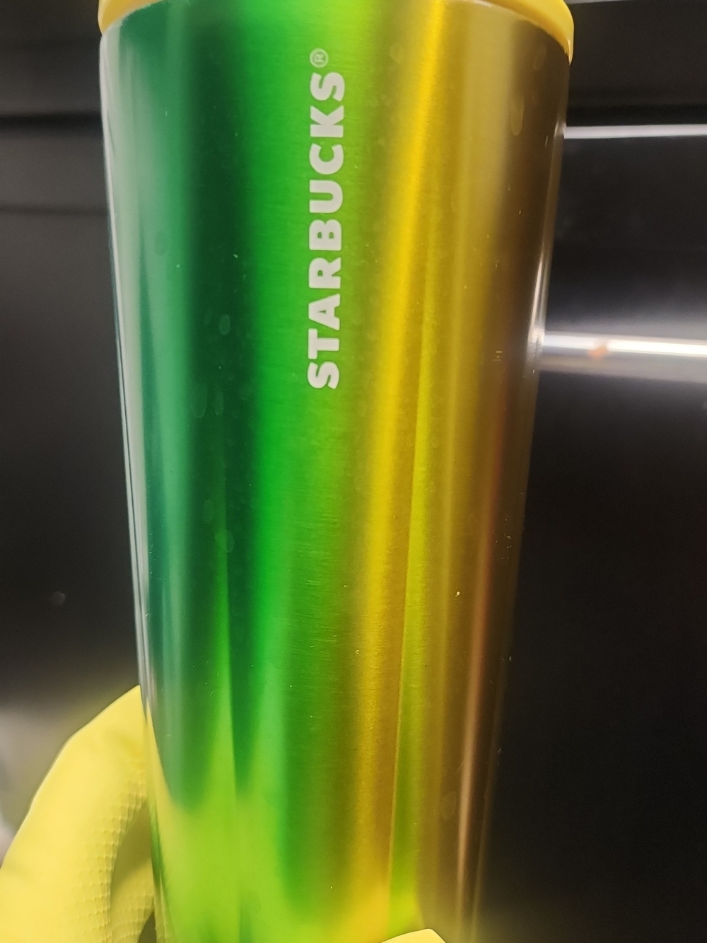 Starbucks Green and Gold Ombre Stainless Tumbler